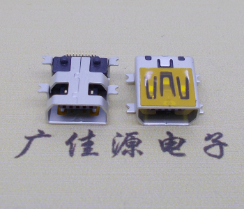 山城迷你USB插座,MiNiUSB母座,10P/全贴片带固定柱母头