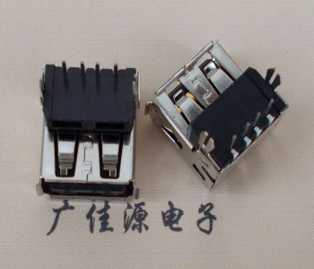 黎城USB插座 90度AF单层正向垫高9.3 DIP鱼叉脚