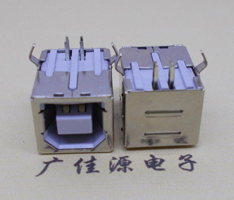 马龙USB BF90度母座 打印机接口 卧式插板DIP白胶