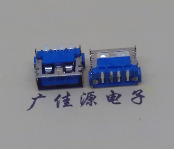 芙蓉AF短体10.0接口 蓝色胶芯 直边4pin端子SMT