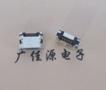 三门MICRO USB接口 90度卧式母座 插板有柱直边