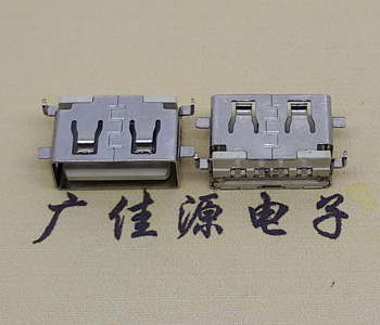 柳江USB母座 前贴后插 沉版1.1/1.9总长8.5mm大电流