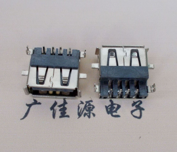 永平AF USB母座90度 DIP沉板3.9/4.9 耐高温有卷边