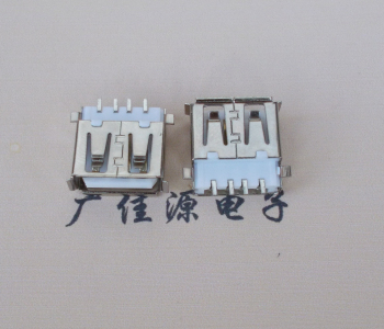 吉阳镇USB母座 AF沉板1.9引脚4P贴片白胶芯卷边