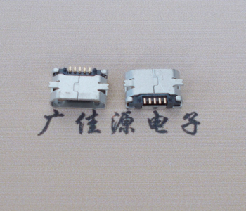 长武Micro USB平口全贴板 鱼叉脚5.0长带定位柱加焊盘