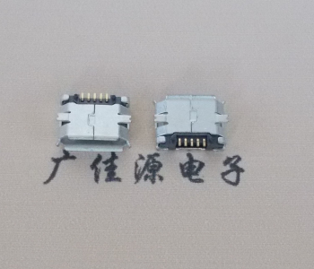 广河MICRO USB 5Pin母座 贴板封装接口 卷边镀雾锡