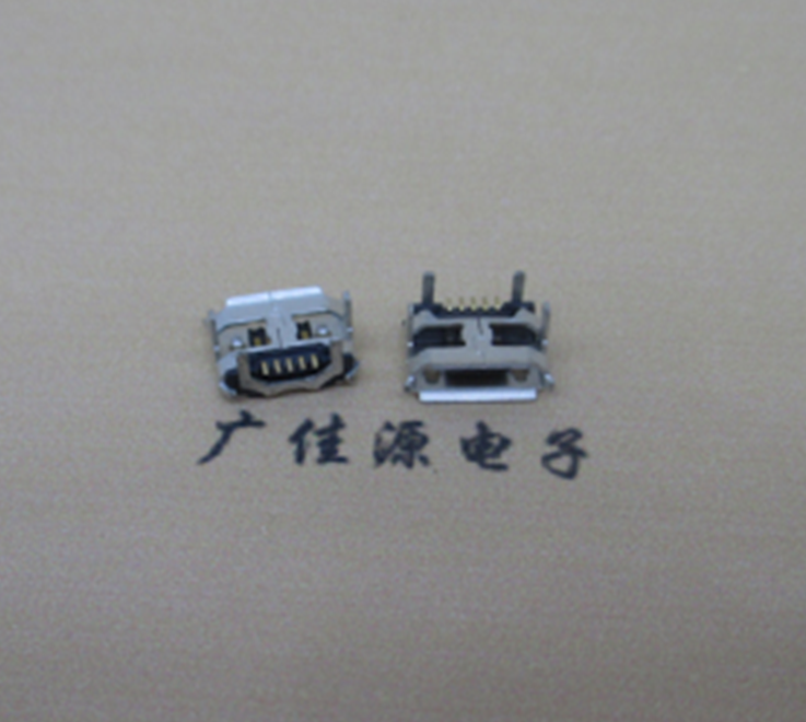 成武Micro usb5p母座 B型口 加长2.0mm牛角 焊接图解