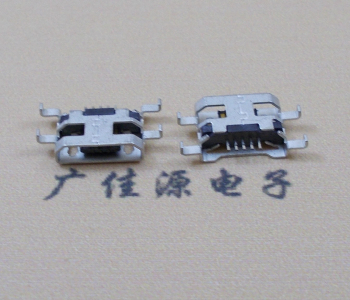 牙克石MICRO USB 5PIN接口 沉板1.6MM 四脚插板无导位