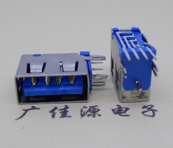庆安USB 测插2.0母座 短体10.0MM 接口 蓝色胶芯