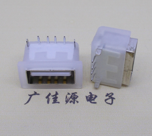 永安坝街道卧式后两脚DIP插板USB AF 2.0防水母座,反向插A公头连接器