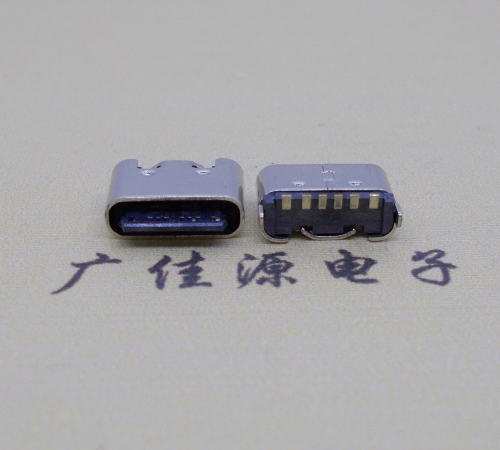 惠民Type-C6p母座接口短体立贴5.0mm