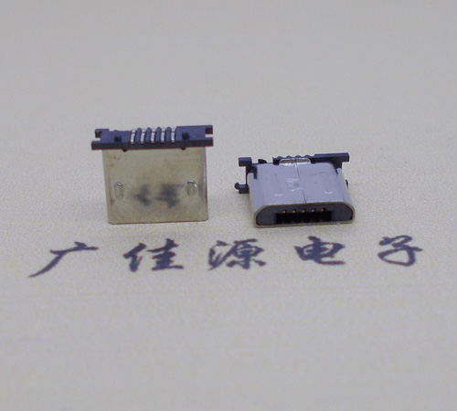 达坂城MICRO USB 5P公头短体5.6mm立贴带柱无卡勾