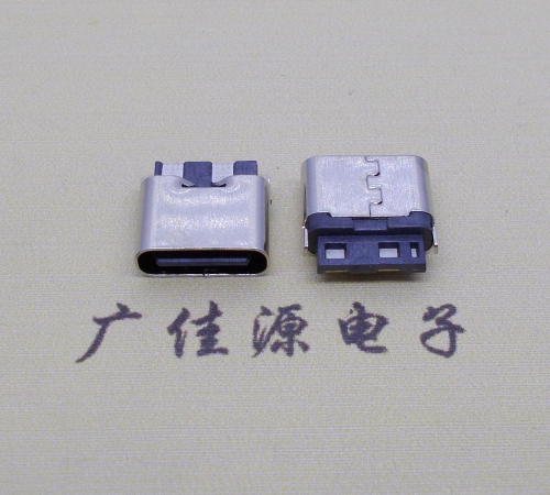 华宁type c2p焊线母座高6.5mm铆合式连接器