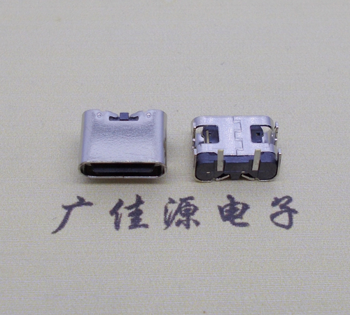 海棠湾镇type c2p母座卧式板上形四脚插板连接器仅充电功能，电流可定制