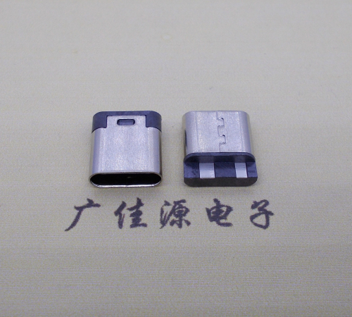 镇宁电源椭圆形USB接口.type c2p焊线母座.充电尾部2点焊接详解