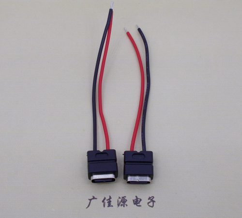 元阳type c2p防水母座焊线式带线注塑成型带接线端子/不带接线端子充电连接器