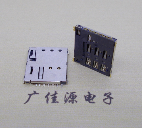 台江NANO SIM 自弹式卡座 1.37H 带CD测试7Pin 手机卡座连接器